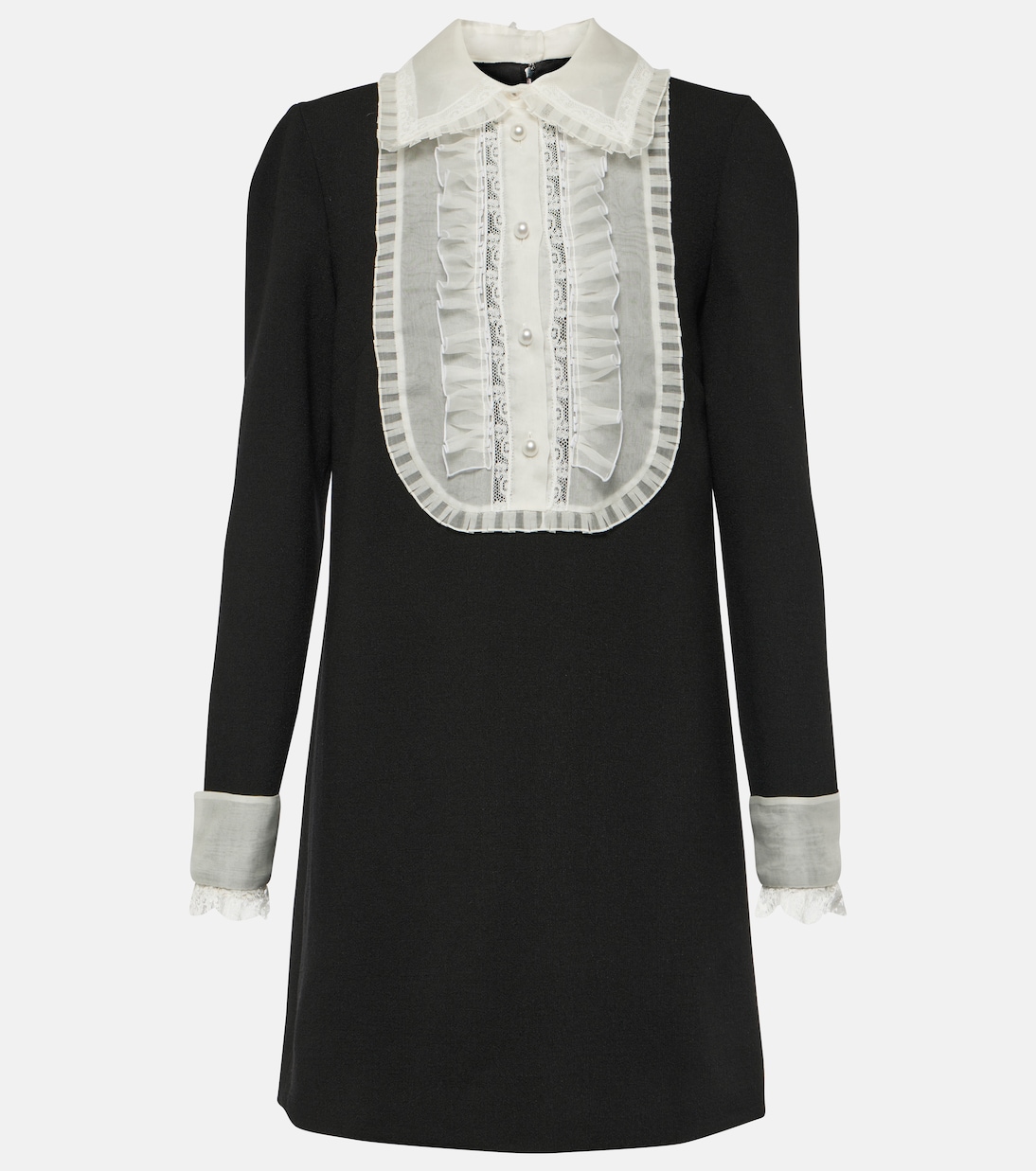 Vestido corto de crepé con organza | Dolce&Gabbana
