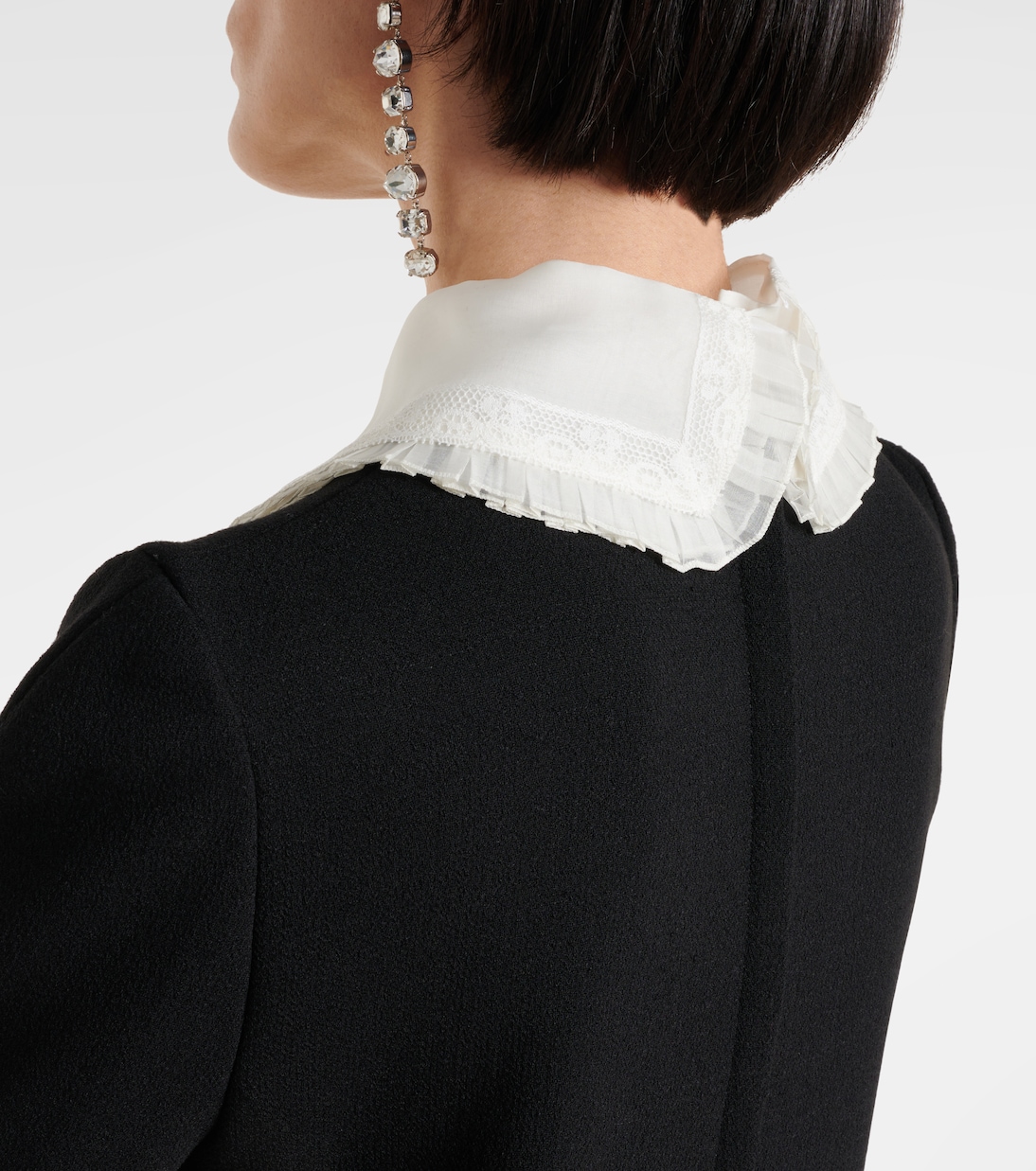 Vestido corto de crepé con organza | Dolce&Gabbana