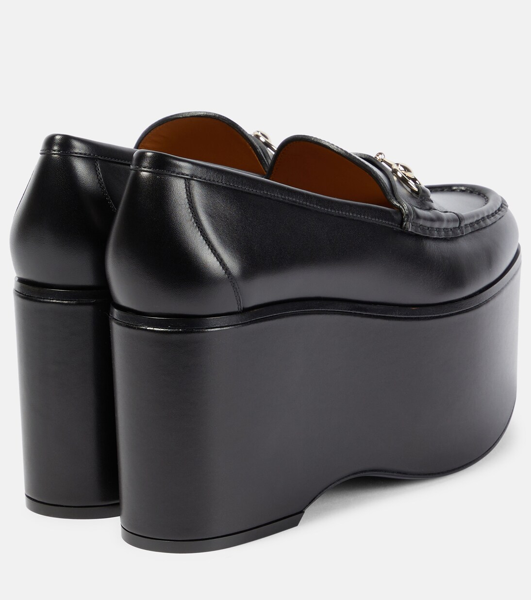Gucci Horsebit leather platform loafers in black Gucci Mytheresa