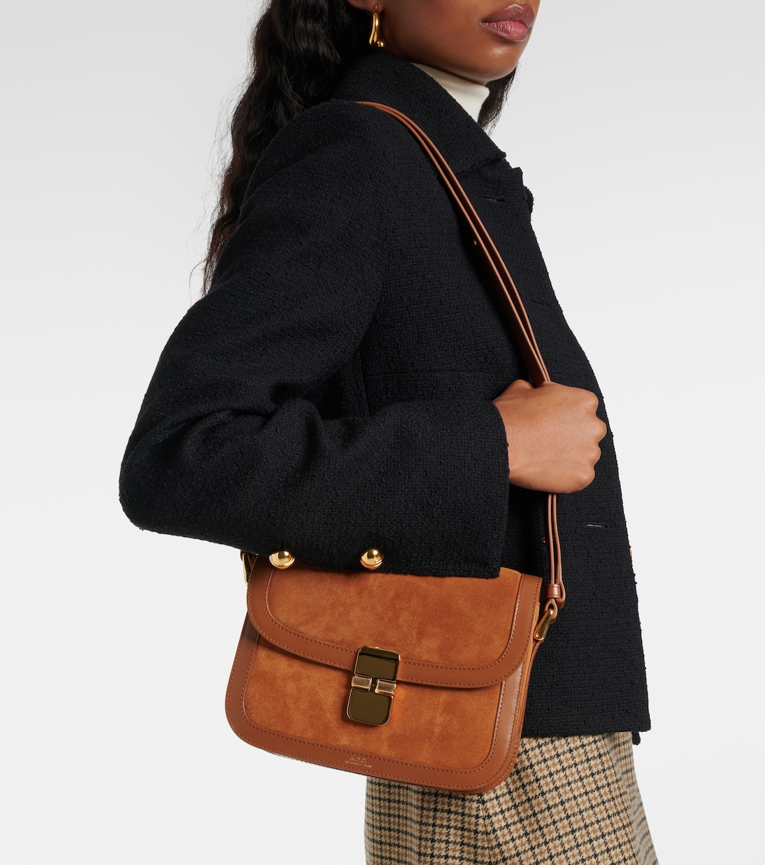 Sac Grace Small en cuir et daim | A.P.C.