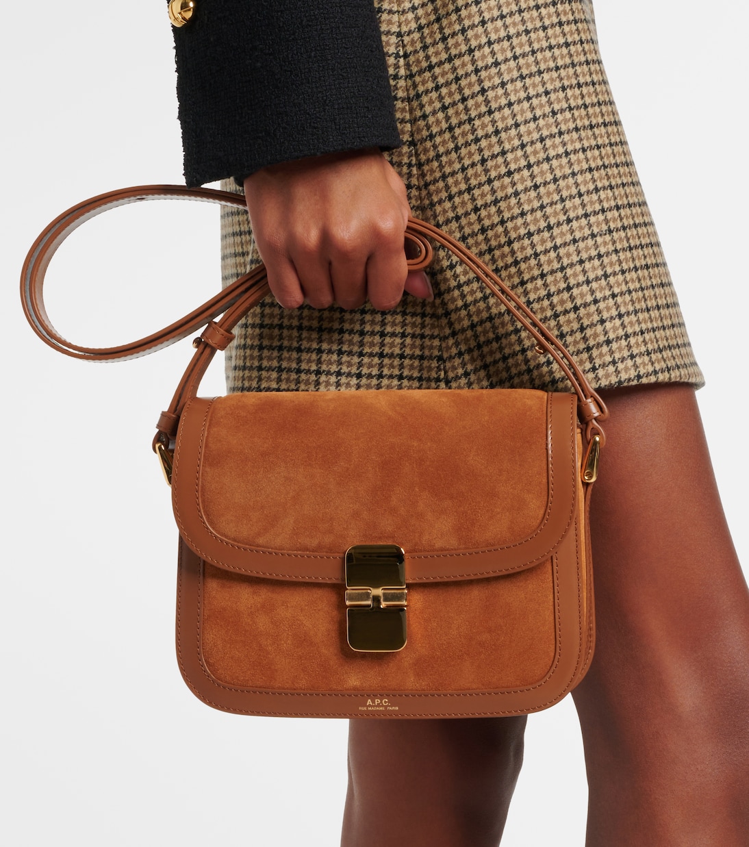 Sac Grace Small en cuir et daim | A.P.C.