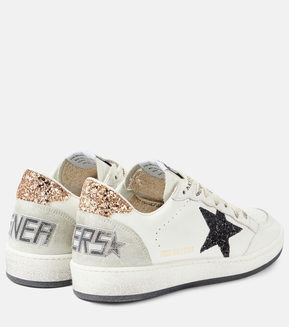 Zapatillas Ball Star de piel con glitter | Golden Goose