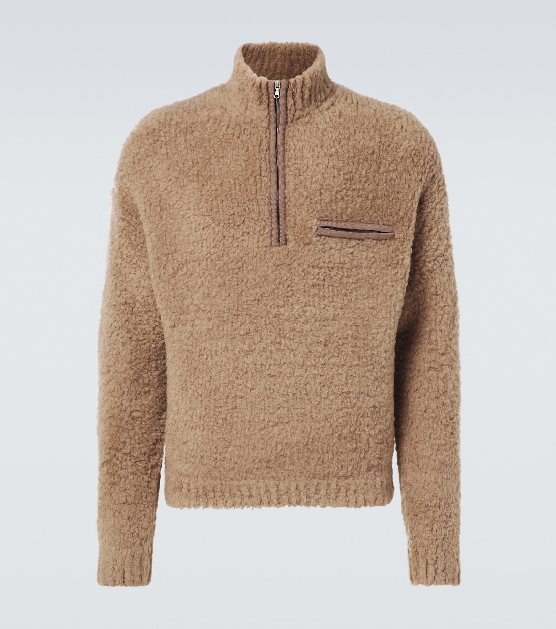 Wool-blend bouclé half-zip sweater | Auralee