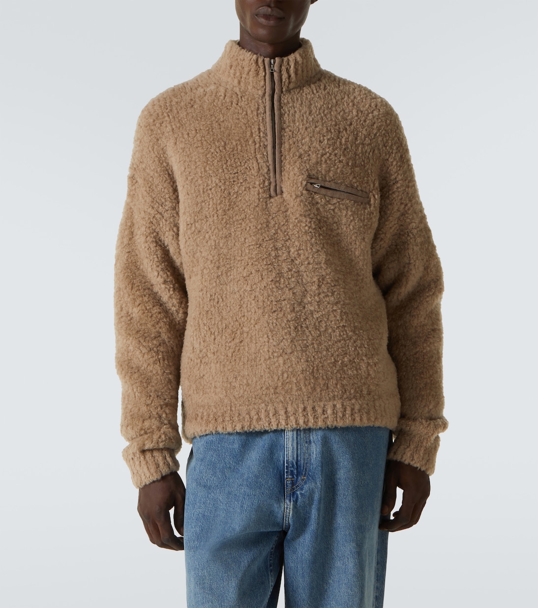 Wool-blend bouclé half-zip sweater | Auralee