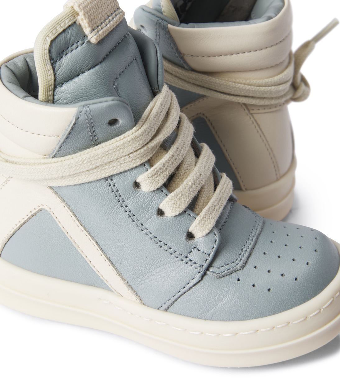 Baby High Top Sneakers Geo aus Leder in Blau Rick Owens Kids Mytheresa