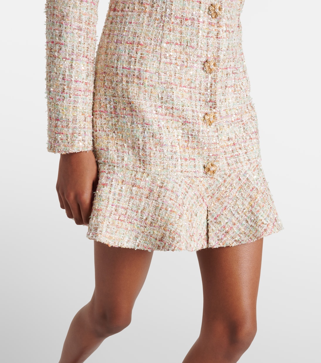 Embellished bouclé minidress | Self-Portrait