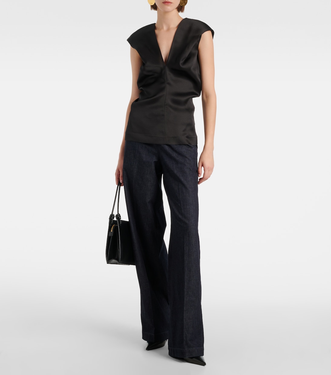 Weite Low-Rise-Hose aus Baumwoll-Twill | Vince