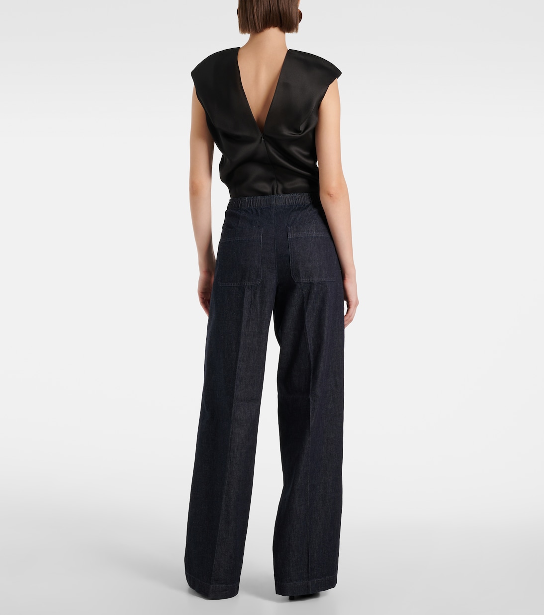 Weite Low-Rise-Hose aus Baumwoll-Twill | Vince