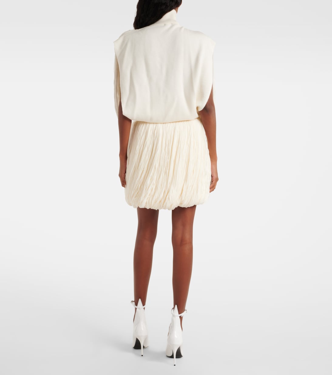 Minifalda de lana con flecos | Alaïa