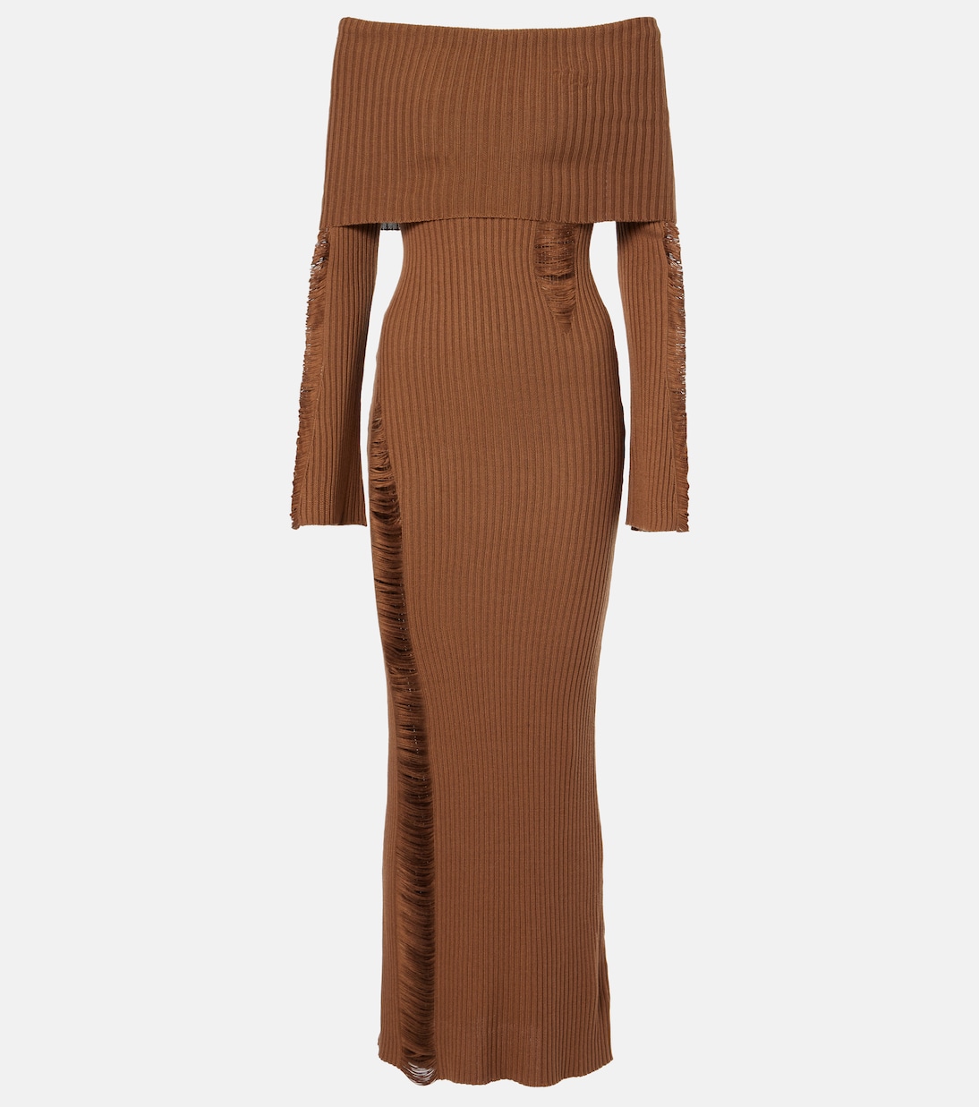 Danica ribbed-knit silk-blend midi dress | Aya Muse