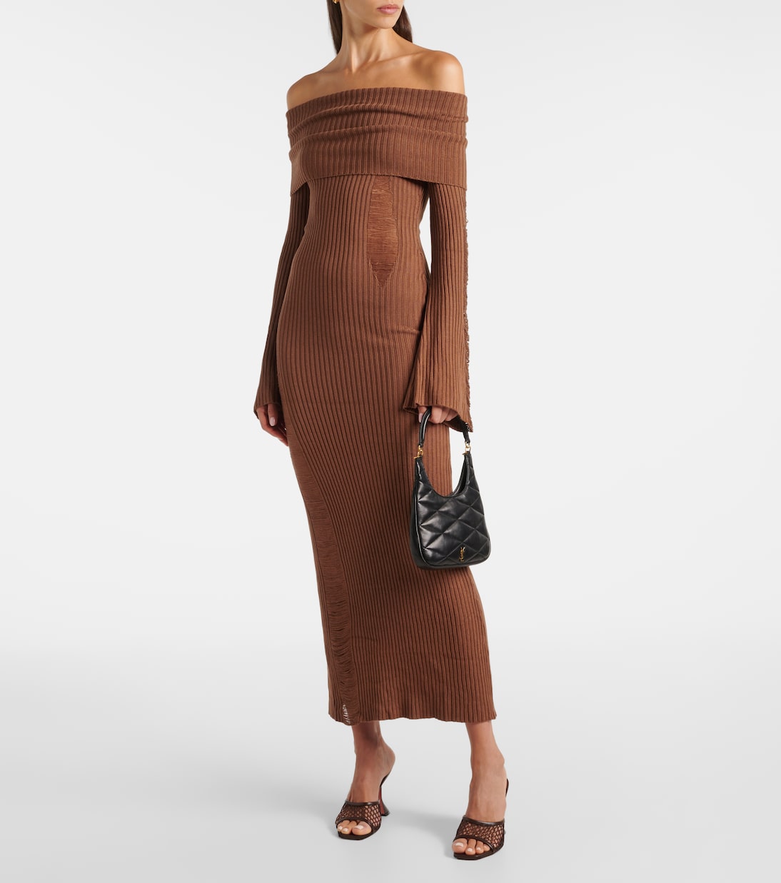Danica ribbed-knit silk-blend midi dress | Aya Muse
