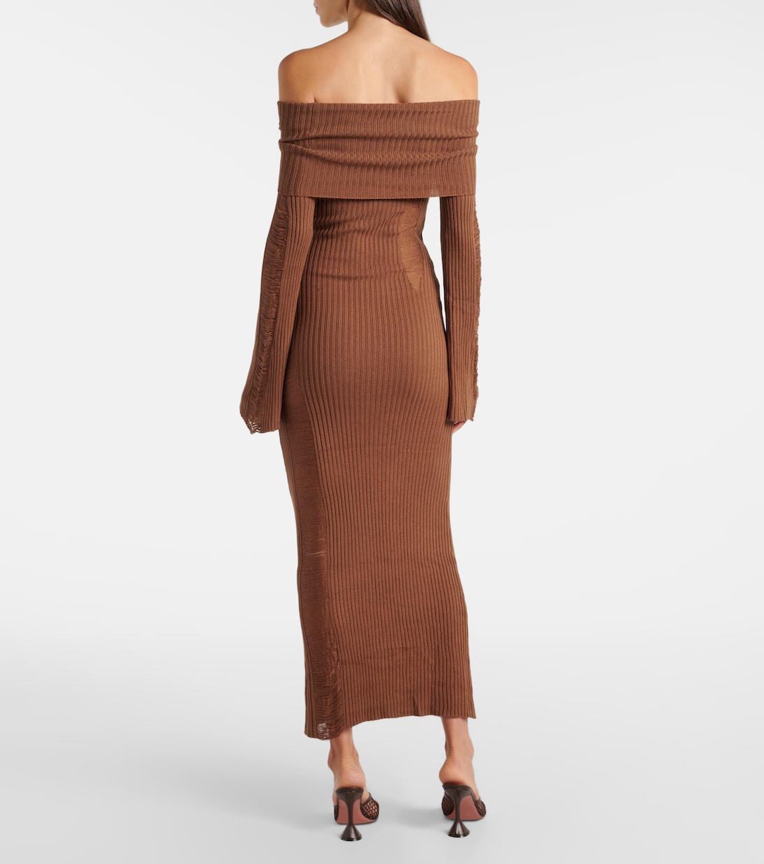 Danica ribbed-knit silk-blend midi dress | Aya Muse