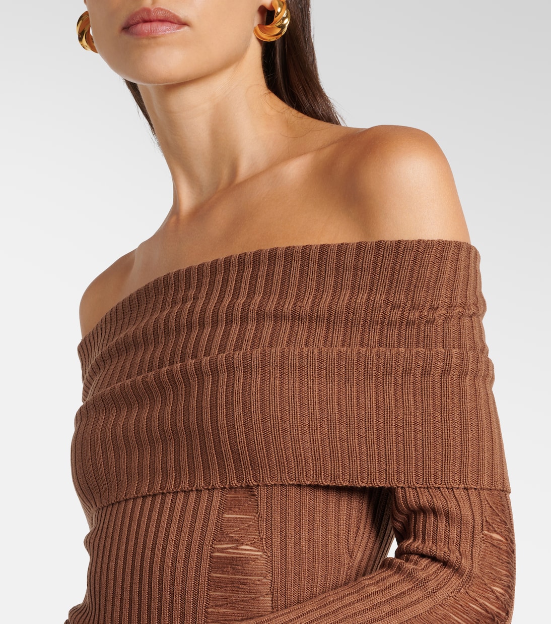 Danica ribbed-knit silk-blend midi dress | Aya Muse