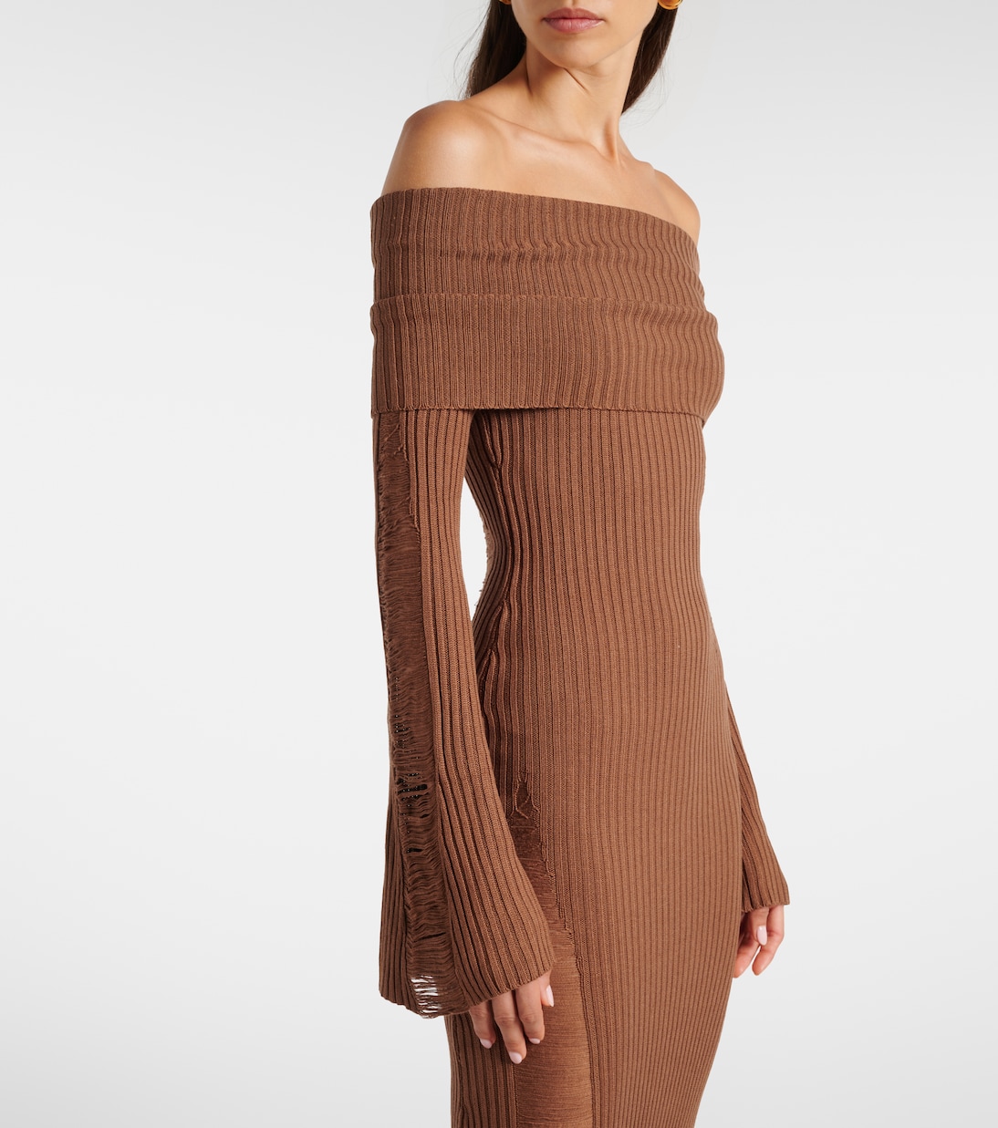 Danica ribbed-knit silk-blend midi dress | Aya Muse