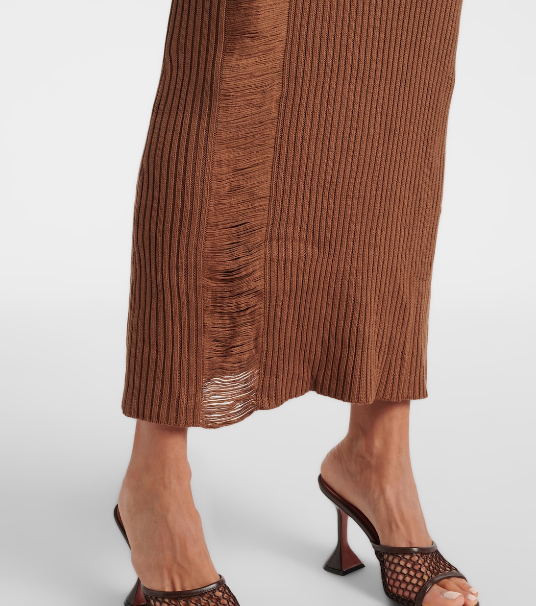 Danica ribbed-knit silk-blend midi dress | Aya Muse