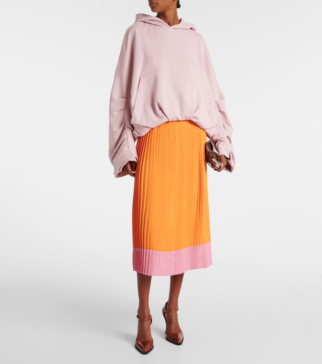 Falda midi plisada colorblock | Dries Van Noten
