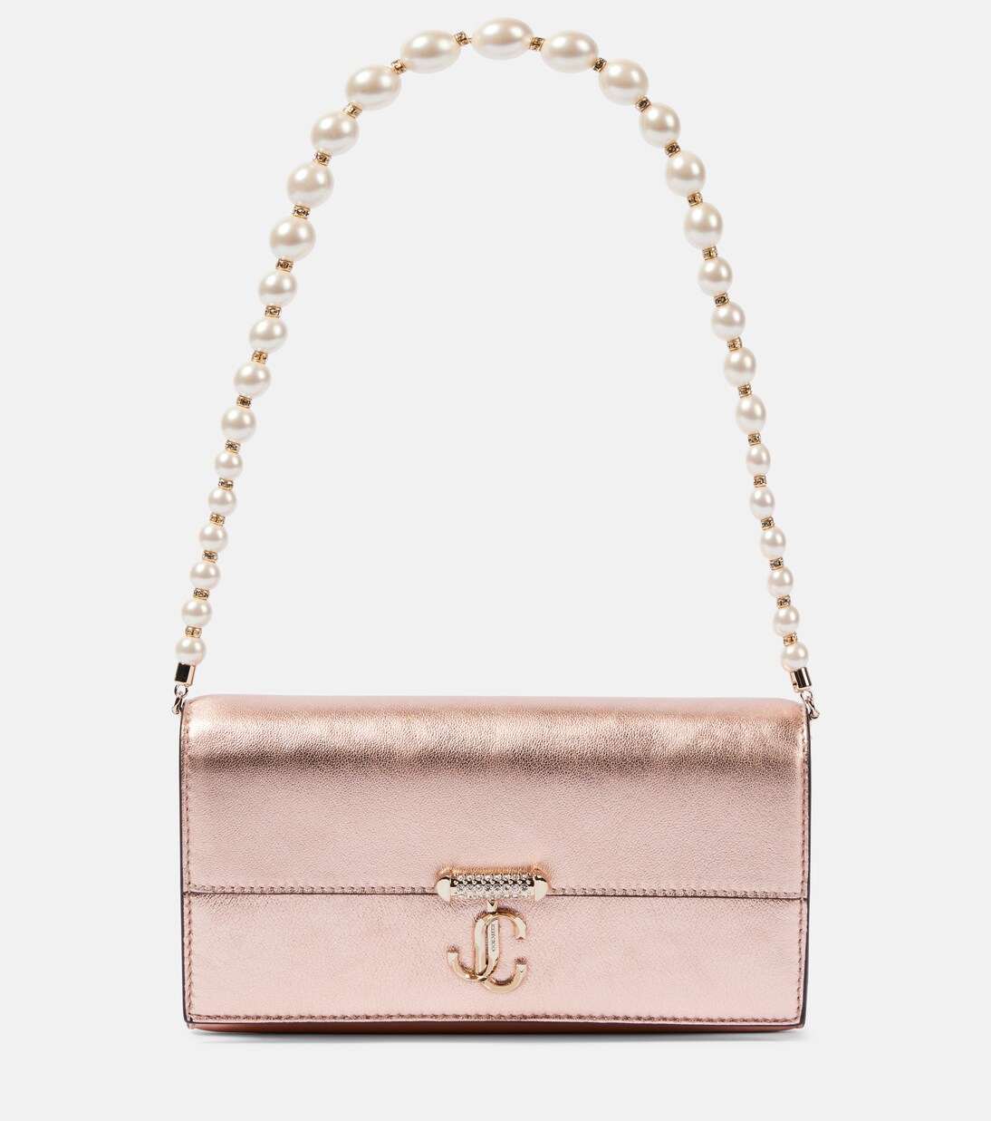 Avenue leather wallet on chain in pink Jimmy Choo Mytheresa