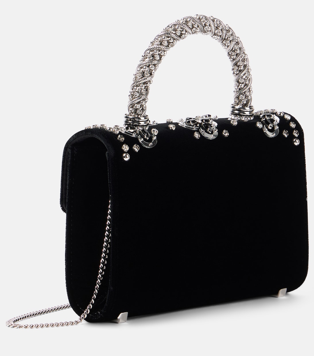 Jewel Efflorescence embellished velvet tote bag | Roger Vivier