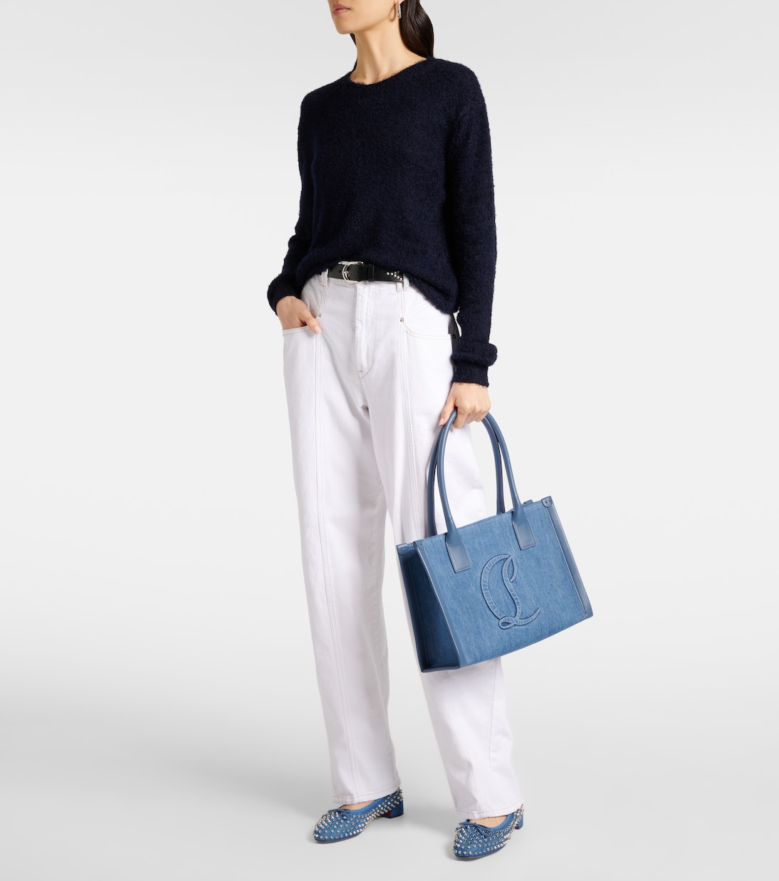 Borsa By My Side E/W Large in denim | Christian Louboutin