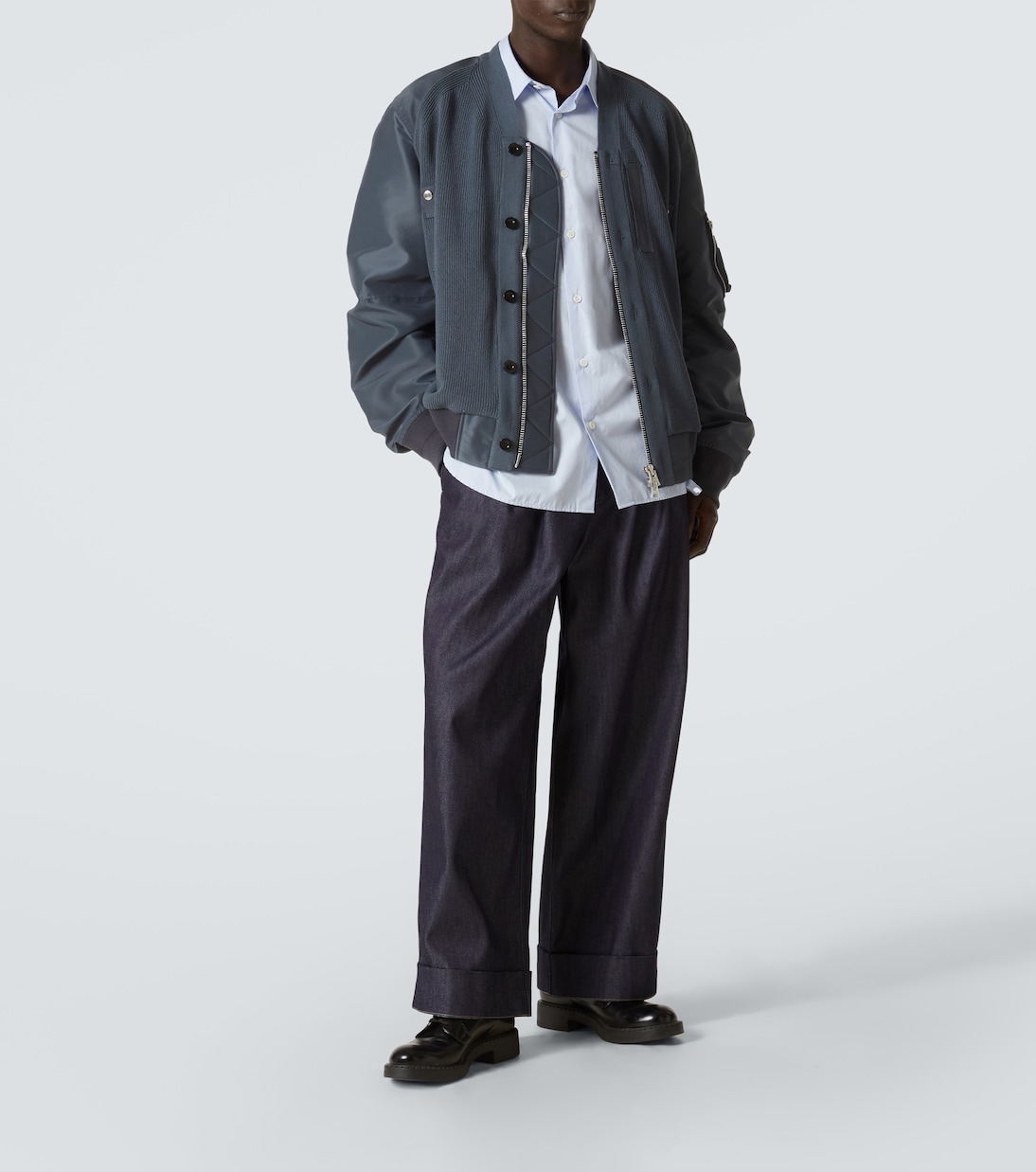 Paneled knitted twill blouson | Sacai