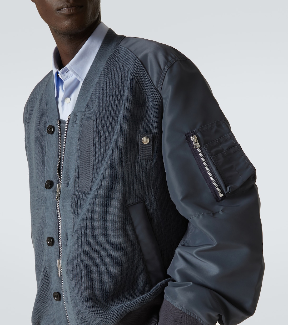 Paneled knitted twill blouson | Sacai