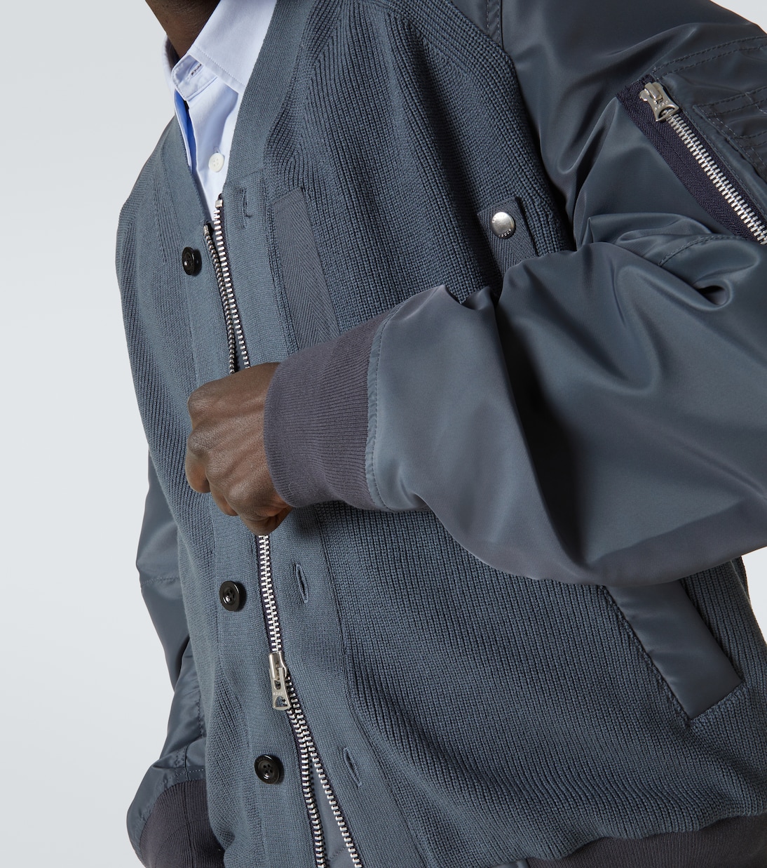 Paneled knitted twill blouson | Sacai
