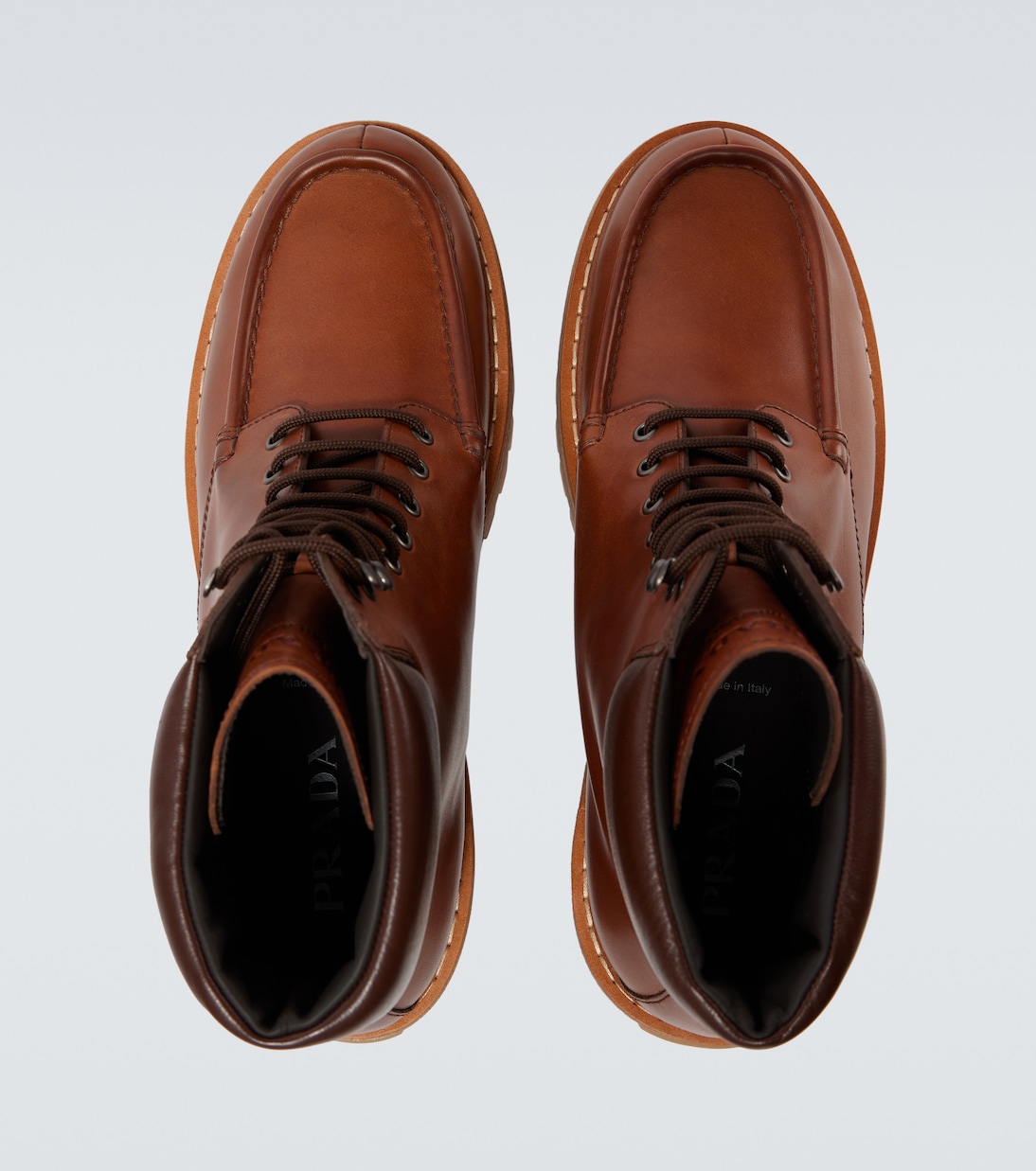 Schnürstiefel aus Leder | Prada