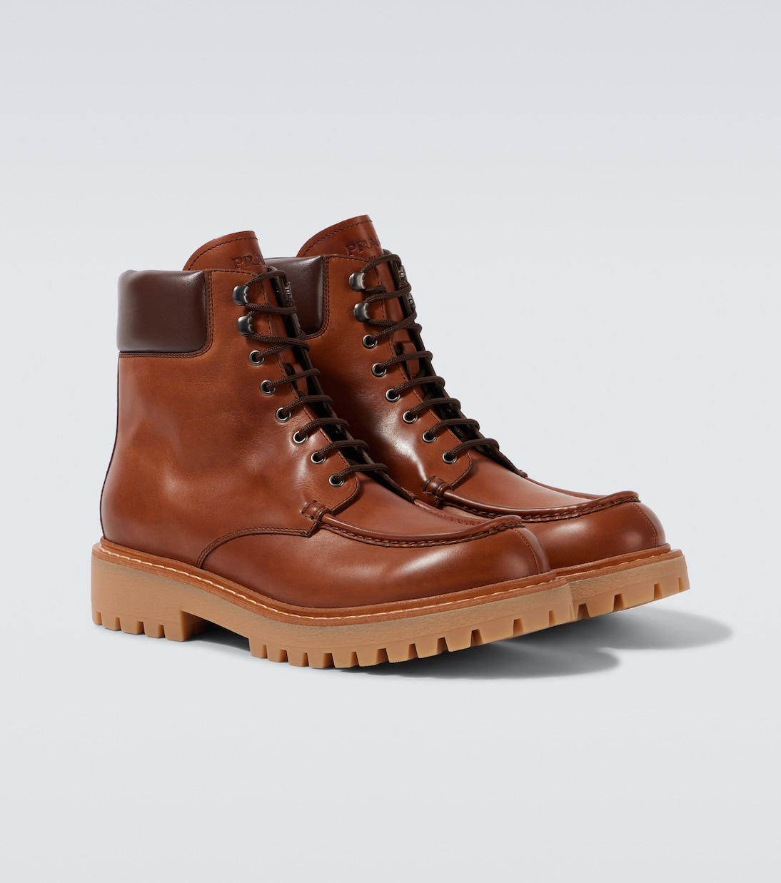 Schnürstiefel aus Leder | Prada