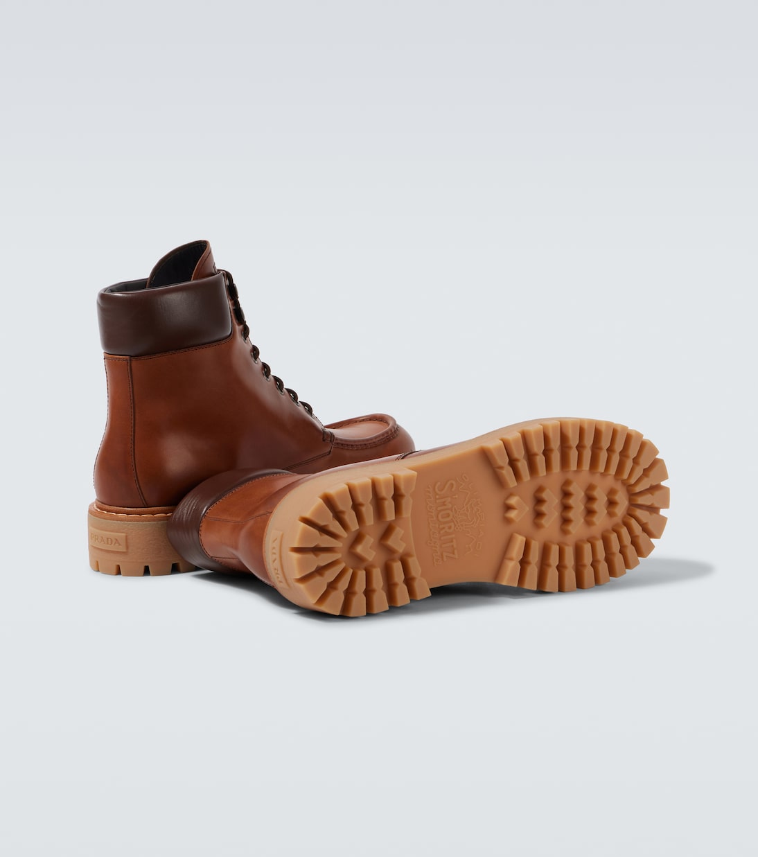 Schnürstiefel aus Leder | Prada