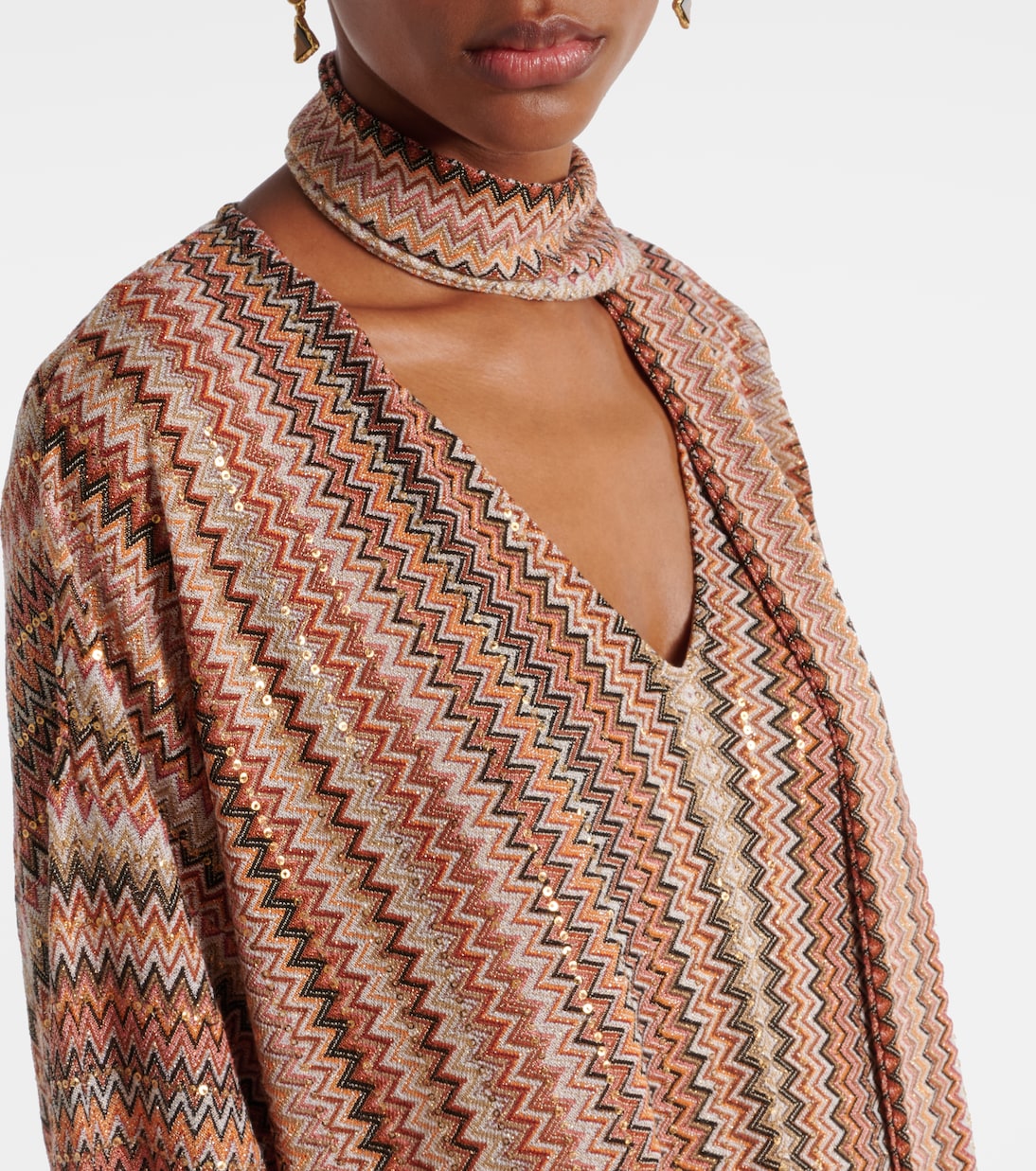 Kaftan aus Strick mit Pailletten | Missoni