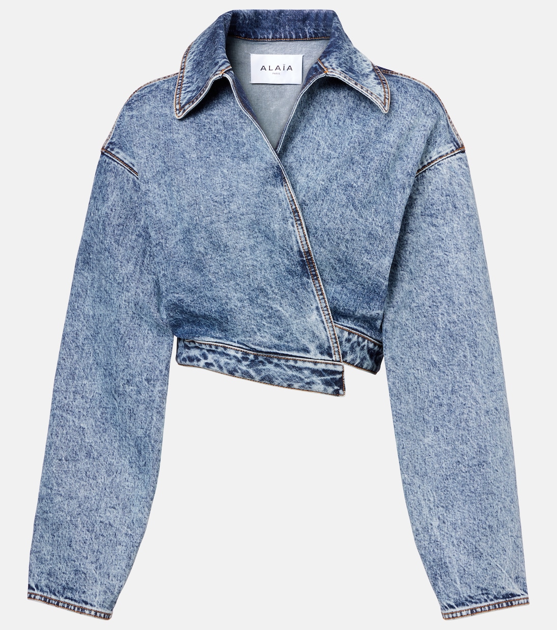 Giacca di jeans cropped asimmetrica | Alaïa
