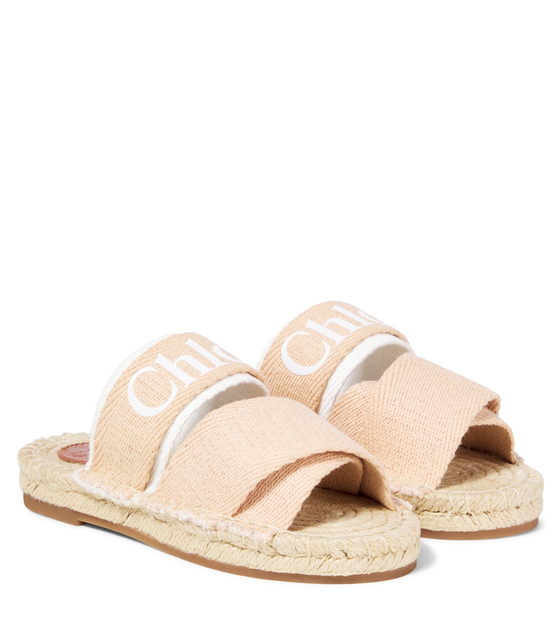 Logo canvas espadrille slides | Chloé Kids