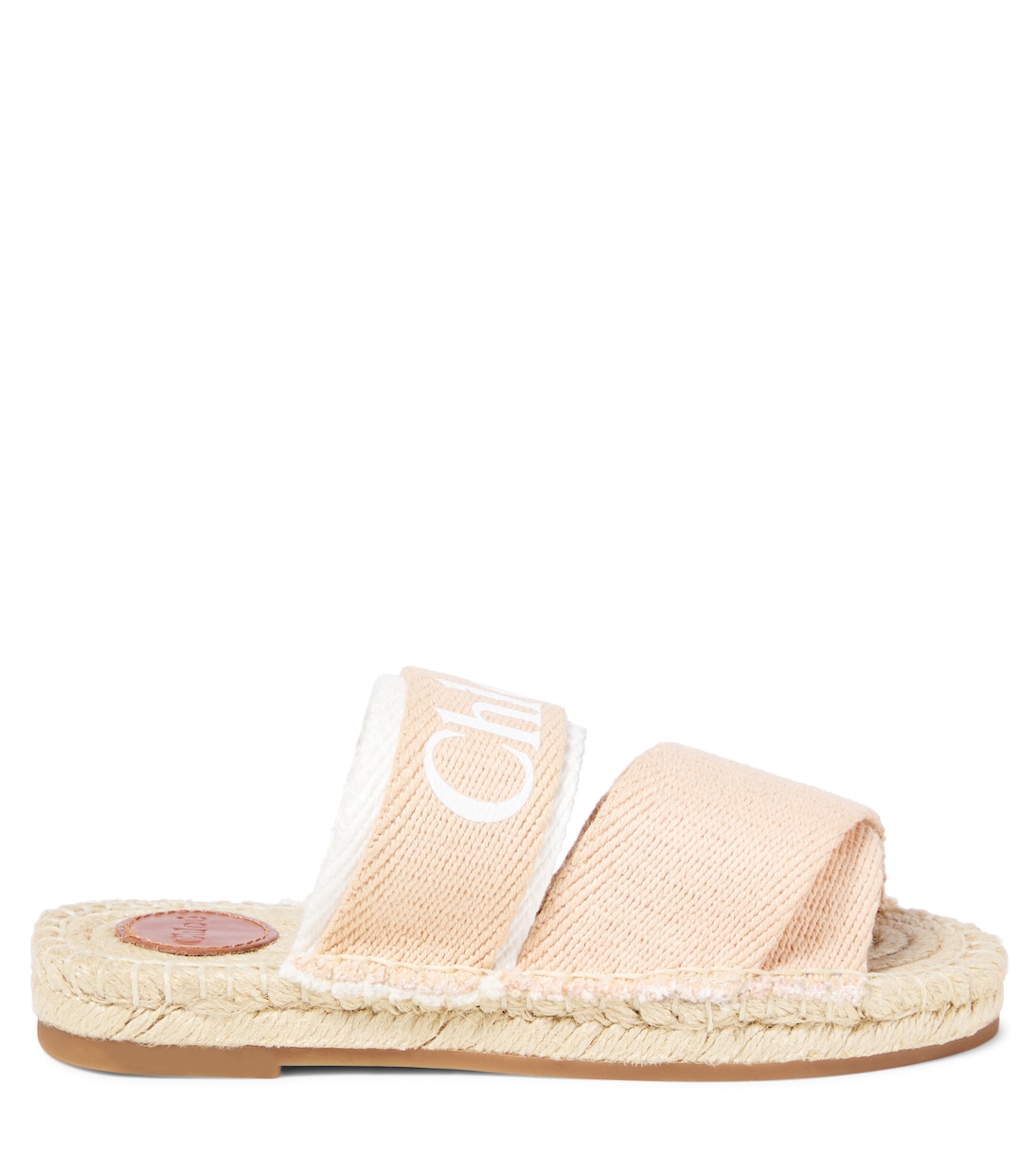 Logo canvas espadrille slides | Chloé Kids