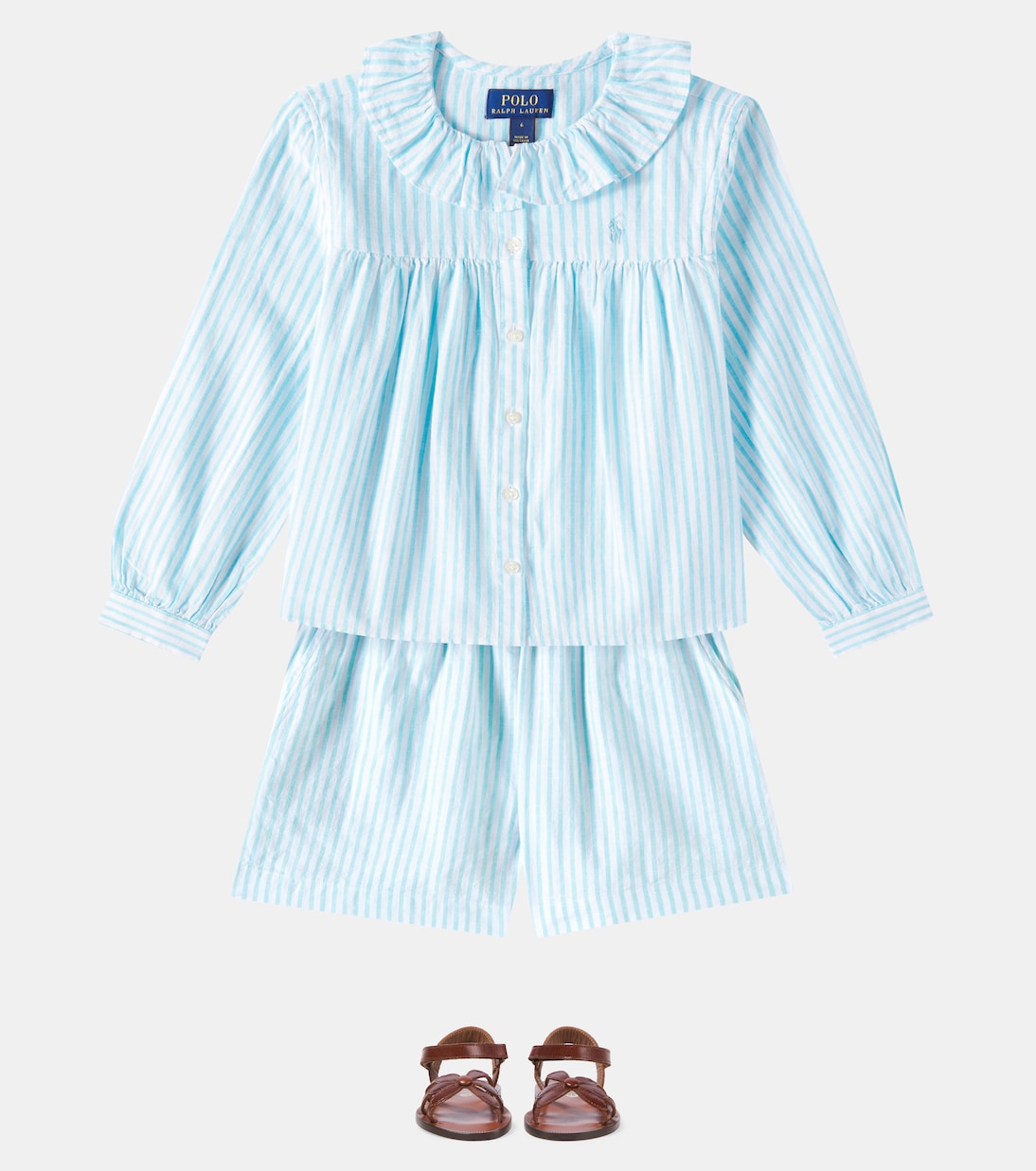 Shorts de lino y algodón a rayas | Polo Ralph Lauren Kids
