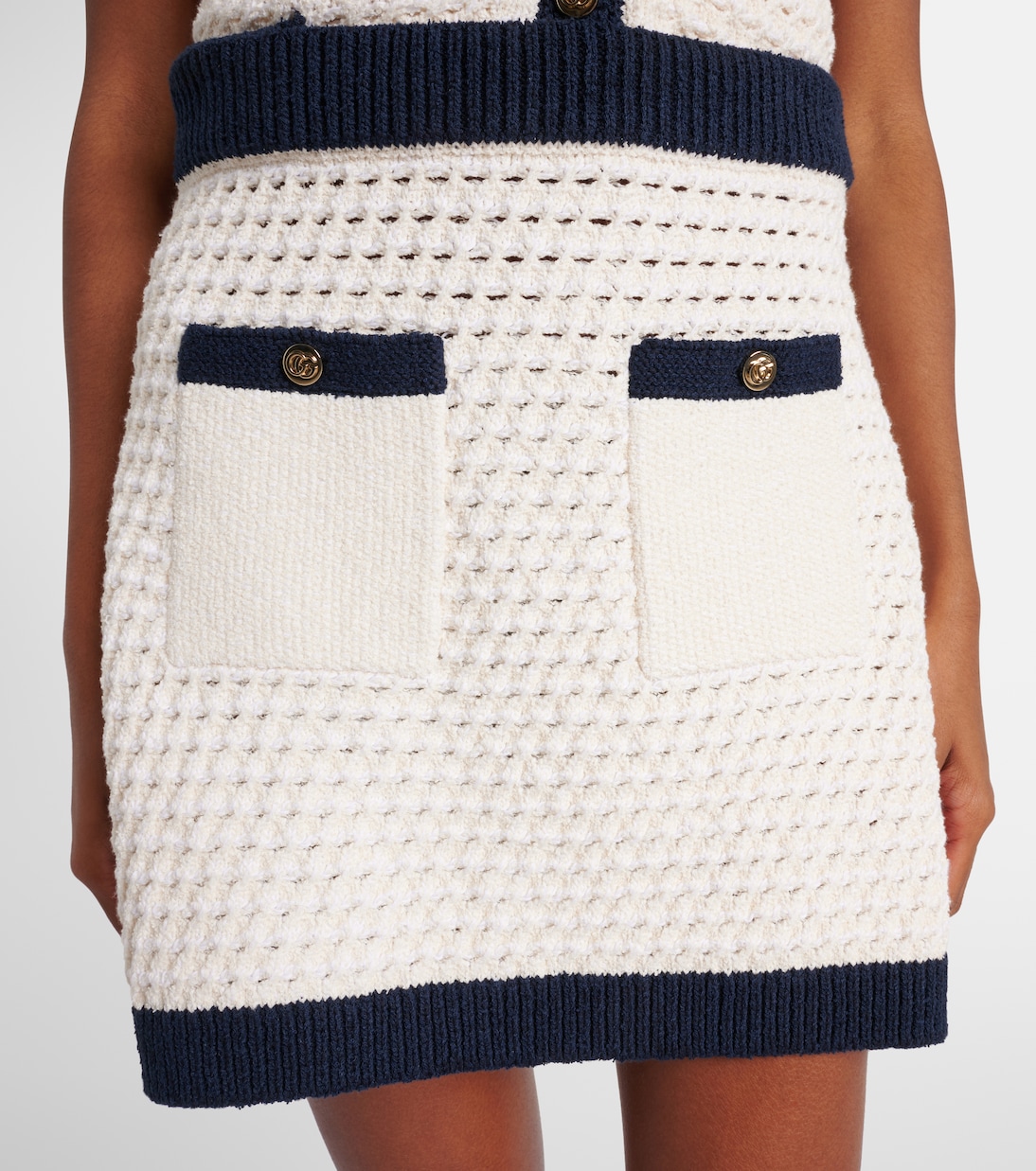 Minifalda de croché en mezcla de algodón | Gucci