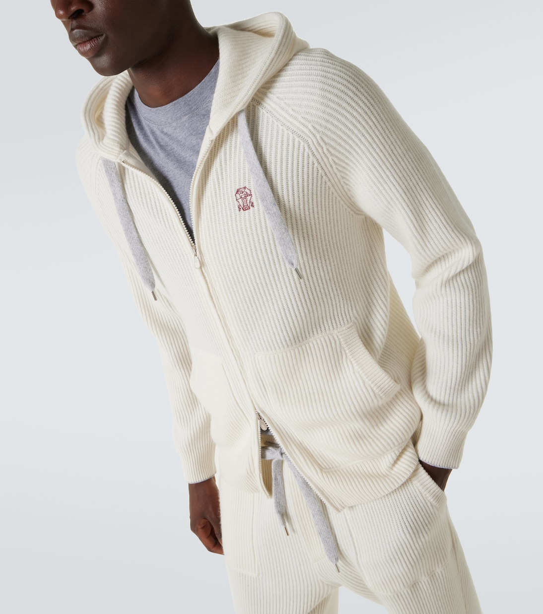 Sudadera acanalada de cachemir | Brunello Cucinelli