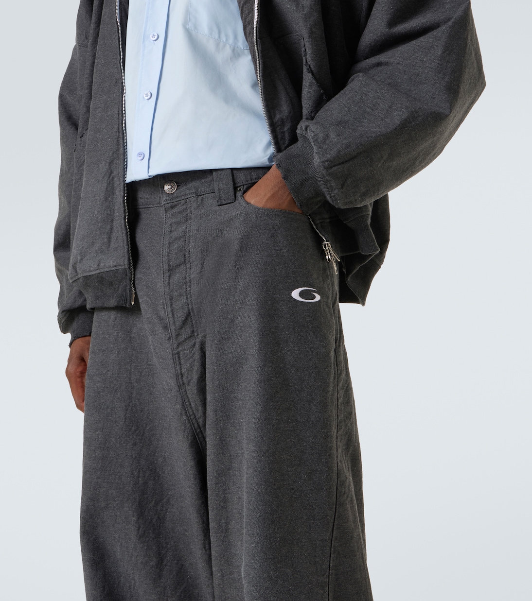 Trompe L'Oeil denim sweatpants | Balenciaga