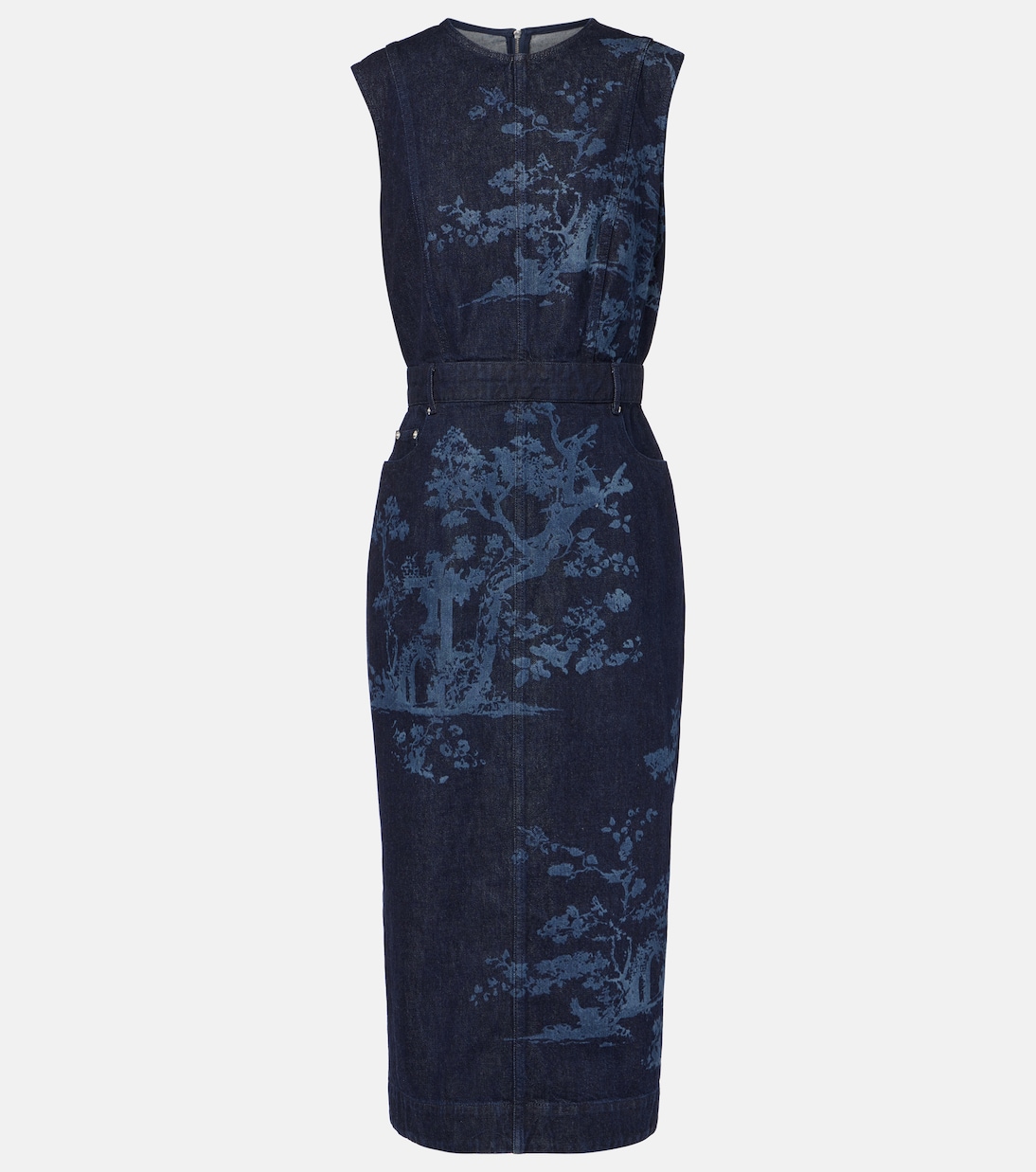 Besticktes Midikleid aus Baumwoll-Denim | Erdem
