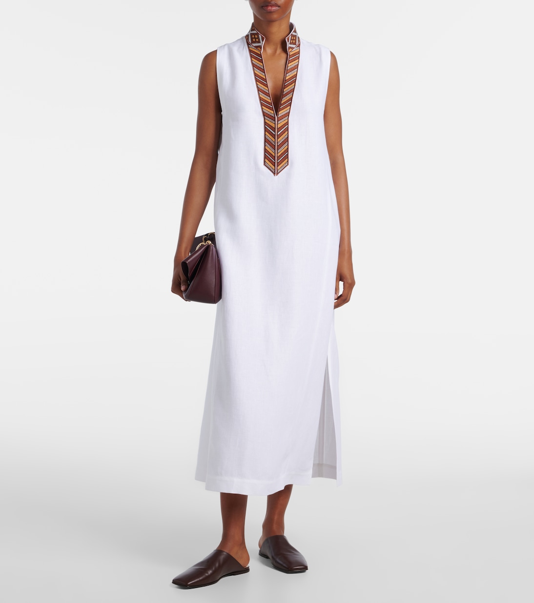 Abril linen midi dress | Loro Piana
