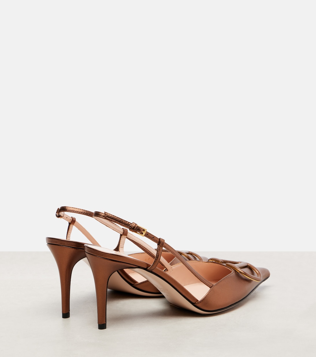 VLogo Signature 80 leather slingback pumps | Valentino Garavani