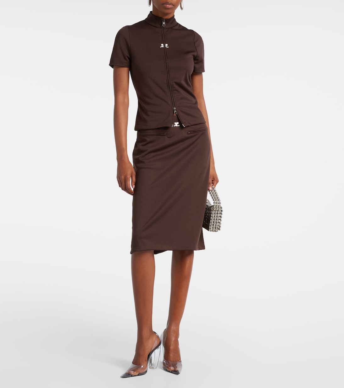 Interlock Tracksuit midi skirt | Courrèges