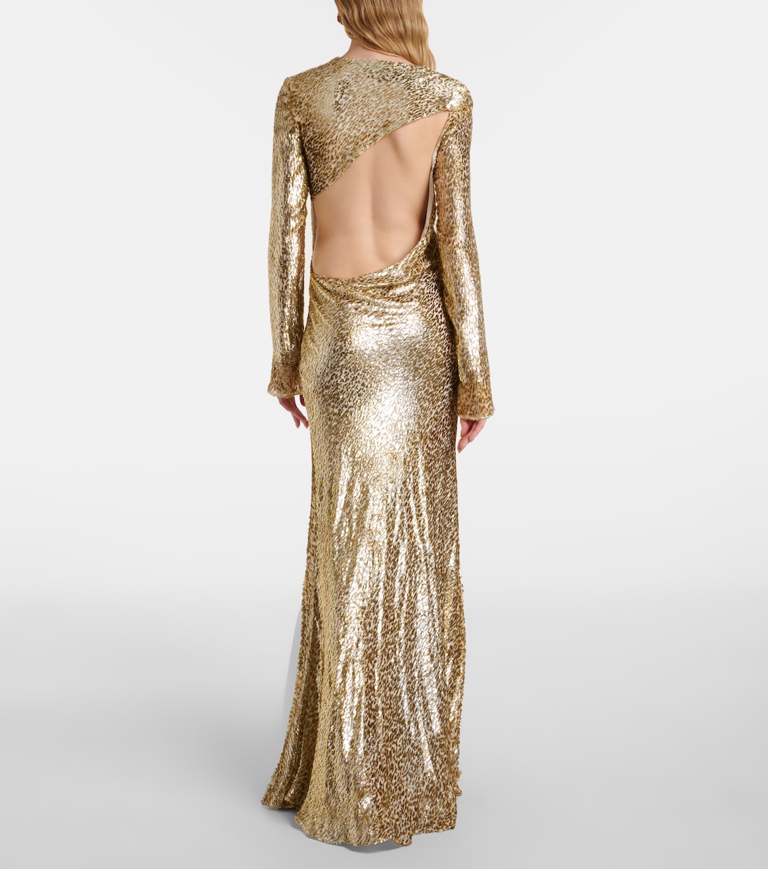Fil Coupé open-back maxi dress | Self-Portrait