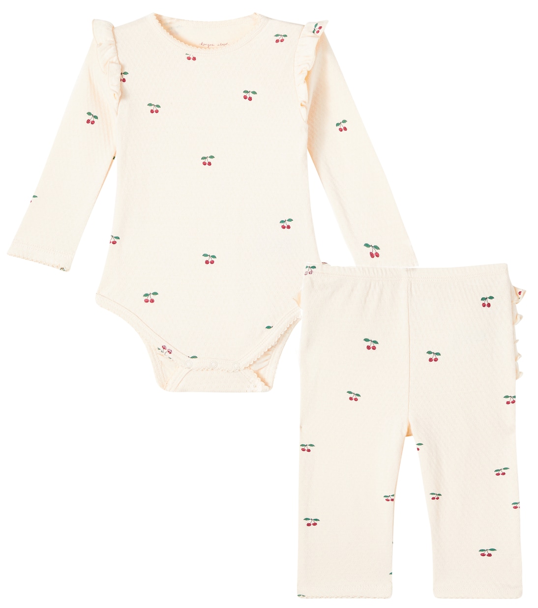 Baby Sui ruffled cotton playsuit and pants set | Konges Sløjd