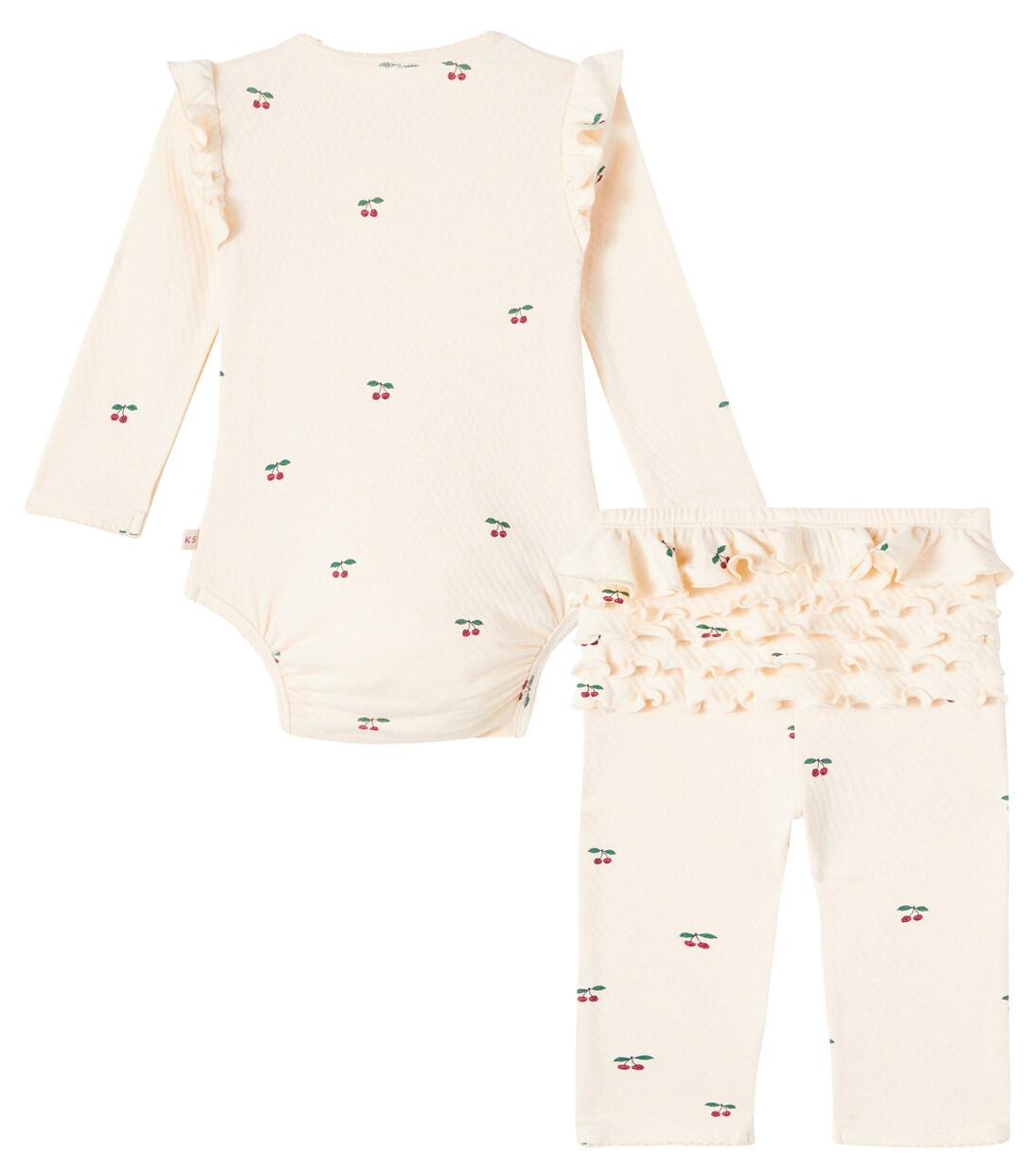 Baby Sui ruffled cotton playsuit and pants set | Konges Sløjd