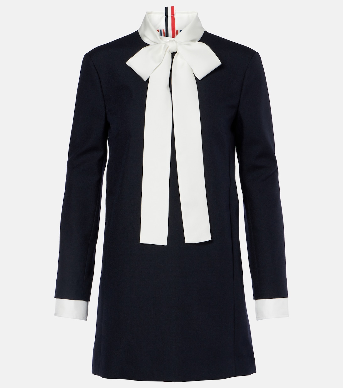 Vestido corto de lana virgen con seda | Thom Browne