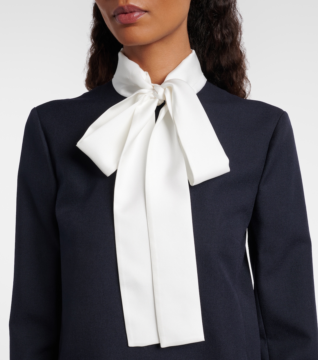 Vestido corto de lana virgen con seda | Thom Browne