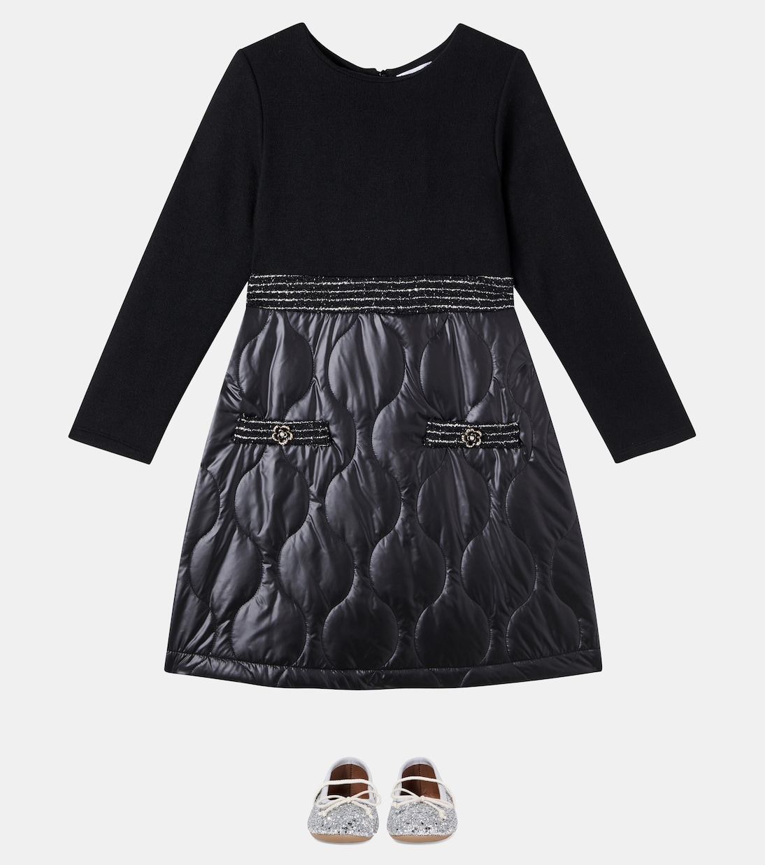 Paneled quilted dress | Patachou