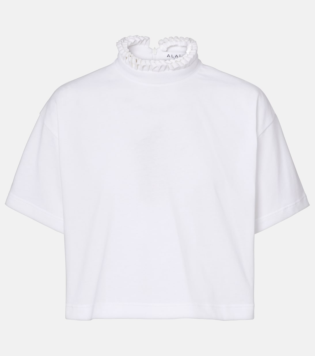 Cropped cotton jersey turtleneck top | Alaïa