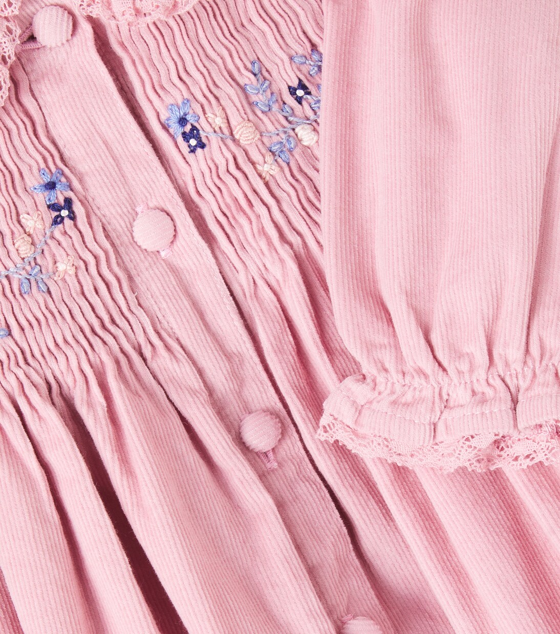 Baby Kleid aus Baumwoll-Cord mit Häkelstrick | Tartine et Chocolat