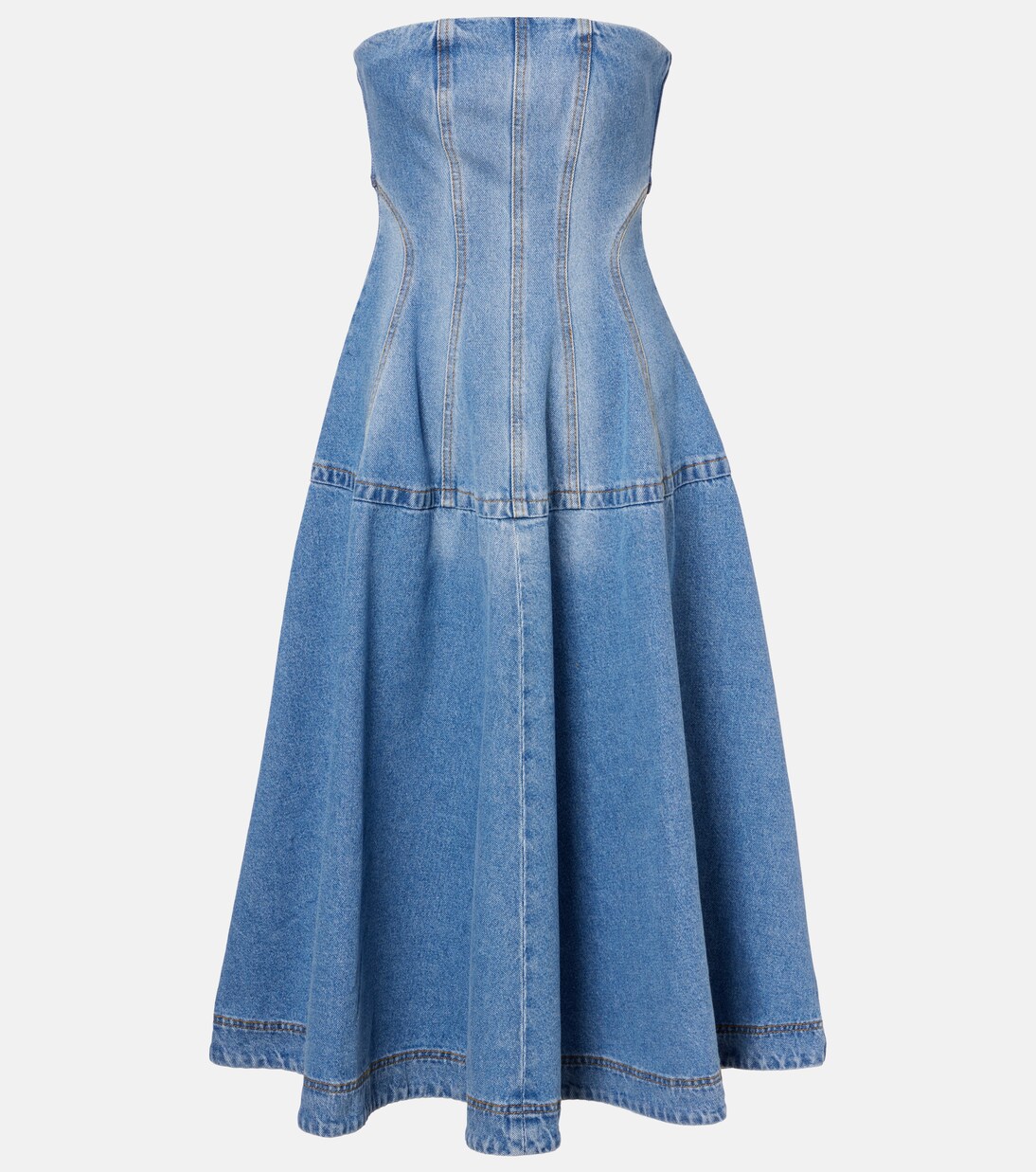Vestido midi flared en denim | Magda Butrym